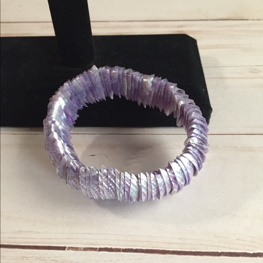 Stretch Shell Bracelet Lilac Color OSFM - Picture 2 of 2